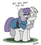  absurd_res bobthedalek dialogue english_text equid equine female friendship_is_magic frock hi_res horse male mammal maud_pie_(mlp) mudbriar_(mlp) my_little_pony petrified pony sculpture solo statue text 