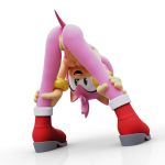  1girl 3d 3d_(artwork) amy_rose anthro areolae ass bent_over big_eyes boots bracelet breasts butt female female_focus female_only flexible furry grabbing_legs green_eyes happy highres leg_grab legs legs_apart nipples nude nude_female open_mouth pink_fur pink_hair pink_tail pointy_ears pussy red_boots sega smez smile solo solo_focus sonic_(series) tail teeth vagina white_background 