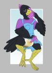 anthro avian biped bird bodily_fluids character_request diaper digital_media_(artwork) feathers feces front_view genital_fluids hi_res looking_at_viewer messy_diaper scat simple_background smallcircles soiling solo species_request standing urine watersports wet_diaper wetting 