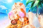 absurd_res anthro arcanine beach big_breasts bodily_fluids breast_fondling breasts duo female female/female fondling hand_on_breast hi_res huge_breasts hyper hyper_breasts lactating nintendo nipples nude open_mouth outside pok&eacute;mon pok&eacute;mon_(species) pregnant pussy seaside slightly_chubby standing surprise sylviajo thick_thighs video_games 