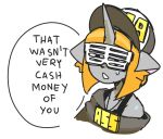  bra clothing domestic_cat english_text eyewear felid feline felis female fur glasses grey_fur hair hat headgear headwear horn humanoid kaiki_(murninatair) mammal meme murninatair orange_hair short_hair simple_background solo text underwear white_background 