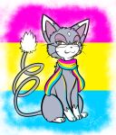  2019 blush digital_media_(artwork) eyewear felid feline female feral glameow glasses lgbt_pride looking_at_viewer mammal nintendo pansexual_pride_colors pok&eacute;mon pok&eacute;mon_(species) pok&eacute;mon_mystery_dungeon pride_colors rymherdier ryn_purrawri scarf simple_background smile solo video_games wanderlust whiskers 