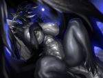  4:3 anthro big_breasts breasts curvaceous dragon female horn nipples nude pussy solo spread_legs spreading thick_thighs wings xenoda 