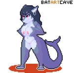  alpha_channel animated anthro batartcave bodily_fluids digital_media_(artwork) ear_piercing ear_ring female fish grey_body lactating loop marine mature_female navel nipples nude piercing pink_nipples pixel_(artwork) pixel_animation pussy red_eyes shark simple_background solo standing tailwag transparent_background 