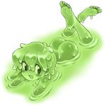  1:1 2014 5_toes blush butt feet female goo_creature hair humanoid humanoid_feet not_furry nude open_mouth oyatsu soles solo toes 