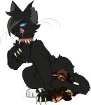  blue_eyes claws domestic_cat felid feline felis honeybubblegum imminent_vore macro mammal micro scourge_(warriors) size_difference teasing teeth tigerstar_(warriors) tongue vore warriors_(cats) whiskers 