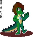  alpha_channel ambiguous_gender animated anthro batartcave black_eyes brown_hair crocodile crocodilian crocodylid digital_media_(artwork) green_body hair hand_on_hip jewelry loop necklace pixel_(artwork) pixel_animation reptile scalie simple_background smile snapping_fingers solo tapping_foot transparent_background 