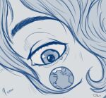 2023 anthro beastars bovid caprine dall_sheep earth growth hair hi_res long_hair looking_at_object macro male mammal pina_(beastars) planet sheep solo teaselbone
