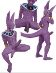  2019 balls beerus bracelet butt collar dr.lazerrage dragon_ball dragon_ball_super erection felid feline hi_res humanoid_penis jewelry looking_at_viewer male mammal nude penis simple_background smile solo white_background 