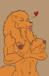  athletic big_breasts breasts canid canine canis female harkrun hi_res mammal muscular nipples one_eye_closed pinup playful pose presenting solo tongue tongue_out vulpa wink wolf 