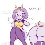  1:1 abitriskay arthropod big_butt butt clothed clothing female hair hi_res humanoid illumise insect nintendo pok&eacute;mon pok&eacute;mon_(species) solo suzie_q video_games wide_hips 