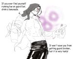  1boy abs absurdres black_hair collared_shirt cup drink english_text evil_grin evil_smile fingernails floating_clothes grin hair_over_one_eye highres holding holding_cup holding_jar jar lemonade leodot long_hair looking_at_viewer male_focus melty_blood michael_roa_valdamjong muscular muscular_male open_clothes open_shirt red_eyes sharp_fingernails shirt sketch sleeve_cuffs smile tsukihime 