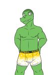  anthro anthrofied boxers_(clothing) clothed clothing donkey_kong_(series) fuze king_k._rool kremling male nintendo nipples portrait scalie simple_background solo three-quarter_portrait topless underwear video_games white_background 