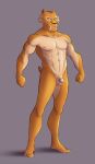  anthro blue_sky_studios diego_(ice_age) felid feline green_eyes grey_background hi_res humanoid_penis ice_age_(series) looking_at_viewer machairodontine male mammal muscular muscular_male navel nude penis sabertooth_(disambiguation) simple_background solo standing zetsubouironfang 