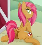  2019 animal_genitalia animal_pussy anus babs_seed_(mlp) clitoris cutie_mark digital_media_(artwork) dock earth_pony equid equine equine_pussy eyelashes female feral freckles friendship_is_magic hi_res hooves horse looking_at_viewer mammal my_little_pony pearlyiridescence pony pussy solo tongue tongue_out 