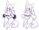  anthro apron big_breasts blush breasts chest_tuft cleavage clothed clothing felid feline female kishibe mammal nipple_outline one_eye_closed tuft wide_hips wink 