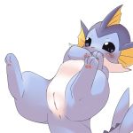  1:1 3_toes anus begging begging_pose blue_eyes blue_nose blue_skin blush countershading eeveelution female forked_tail kesu_pu legs_up lying nintendo on_back open_mouth pawpads pink_pawpads pok&eacute;mon pok&eacute;mon_(species) pussy snout solo spread_legs spreading toes vaporeon video_games white_countershading white_skin 
