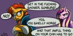  2019 clothed clothing dialogue duo english_text equid female feral friendship_is_magic frown hi_res horn kam male mammal my_little_pony princess_cadance_(mlp) sunburst_(mlp) text unicorn winged_unicorn wings 