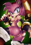  2019 accessory amy_rose angry anthro anus armwear blush bottomless breasts butt clothed clothing eulipotyphlan eyelashes female girlsay gloves hair hair_accessory hairband hammer handwear hedgehog hi_res legwear looking_at_viewer mammal nipples patreon pussy simple_background solo sonic_(series) star tools video_games 