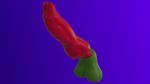  3d_(artwork) alien balls digital_media_(artwork) disembodied_penis green_skin knot male penis penis_focus red_penis unusual_penis 