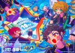  +_+ 5boys :d ;d ahoge anniversary black_gloves black_hair black_jacket blonde_hair blue_eyes blush_stickers brown_hair can canned_food chain chain_necklace clenched_hands cloud copyright_name copyright_notice countdown dated ensemble_stars! fang fingerless_gloves fingernails floating floating_object floating_weapon gloves gold_chain gold_necklace green_eyes group_name hair_over_one_eye hand_up hands_up headset itousa jacket jewelry katana lapels male_focus morisawa_chiaki multicolored_hair multicolored_jacket multiple_boys nagumo_tetora necklace notched_lapels official_alternate_costume official_art one_eye_closed one_eye_covered open_clothes open_jacket open_mouth orange_eyes parted_bangs peanut_mouth pendant planet pointing pointing_to_the_side purple_hair red_eyes red_hair ryuuseitai_(ensemble_stars!) scabbard sengoku_shinobu sheath shinkai_kanata short_hair shuriken smile space spacecraft_interior sparkle star_(sky) star_(symbol) streaked_hair stuffed_animal stuffed_bird stuffed_toy stuffed_whale swirl sword takamine_midori three-quarter_sleeves upside-down v-shaped_eyebrows vertical-striped_sleeves water weapon window yellow_eyes zipper 