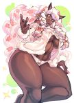  anthro bovid breasts caprine clothed clothing female gofa horn mammal nintendo open_mouth panties pok&eacute;mon pok&eacute;mon_(species) pok&eacute;morph smile solo thick_thighs underwear video_games wide_hips wooloo 