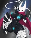  2019 anthropod areola arthropod bdsm big_breasts bondage bound breasts cape clothing digital_media_(artwork) female hi_res hollow_knight hornet_(hollow_knight) huge_breasts humanoid hymenopteran insect nipples not_furry pussy ribbons silk simple_background solo thick_thighs video_games weapon zzvinniezz 