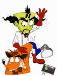  anthro bandicoot clothed clothing crash_bandicoot crash_bandicoot_(series) doctor_neo_cortex fur human male male/male mammal marsupial naughty_dog retrotard smile sony_corporation sony_interactive_entertainment spanking video_games 