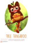  branch cryptid-creations food fruit kangaroo macropod mammal marsupial plant smile solo tangerine_(fruit) 