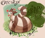 2025 3_toes ambiguous_feral ambiguous_gender ambiguous_pred belly belly_on_ground belly_squish big_belly big_tail black_text bloated blush bodily_noises brown_belly brown_body brown_ears brown_fur brown_markings brown_paws brown_tail calling_for_help cheek_markings cloud_emanata countershade_fur countershade_neck countershading digestion digestion_noises digital_media_(artwork) digital_painting_(artwork) dipstick_ears dripping_heart ear_markings emanata english_description english_text eyes_mostly_closed facial_markings fart fart_cloud fart_fetish feet feral feral_pred fluffy fluffy_tail full-length_portrait fully_inside fur furret generation_2_pokemon glorsh gloves_(marking) green_fart_cloud green_heart green_text head_markings heart_reaction heart_symbol hearts_around_head hi_res hindpaw huge_belly hyper hyper_belly hyper_fart leg_markings light lighting looking_well-fed lying lying_on_ground mammal markings motion_lines mph! muffled multicolored_belly multicolored_body multicolored_ears multicolored_fur mustelid narrowed_eyes nintendo on_front on_ground open_mouth open_smile painting_(artwork) paw_on_belly pawpads paws pink_pawpads pointy_ears pokemon pokemon_(species) portrait quadruped raised_leg red_heart resting_on_belly ring_(marking) ringed_tail rumbling_stomach satisfied_look shaded shortened_sound_effect side_view signature simple_background size_difference skull_in_fart_cloud skull_symbol slosh sloshing_belly smaller_feral smaller_pred smile socks_(marking) soft_shading soft_vore solo sound_effect_variant sound_effects squish striped_belly striped_body striped_fur striped_markings striped_tail stripes tail tail_markings tan_belly tan_body tan_countershading tan_ear_tips tan_face tan_fur tan_tail tcsrjx text toes tongue twitter_handle two_tone_belly two_tone_body two_tone_ears two_tone_fur two_tone_tail unseen_prey unwilling_prey vore vowelless vowelless_sound_effect vowelless_vocalization whisker_markings white_text_outline