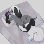 1:1 absurd_res anthro baishu balatro bed bedding black_body black_fur blood blue_eyes blush blush_lines bodily_fluids brother_(lore) brother_and_sister_(lore) butt butt_grab claws duo ear_piercing ears_down facial_scar fan_character female fluffy fluffy_tail fur fur_markings furniture gaming grey_body grey_fur hair hand_on_butt hi_res incest_(lore) inner_ear_fluff lagomorph leporid licking love made_in_abyss male male/female mammal markings narehate nintendo nintendo_switch nosebleed paws piercing pivoted_ears playing_video_game rabbit romantic romantic_couple sato_(kabsfy) scar sibling_(lore) simple_background sister_(lore) smile sosulin tail tongue tongue_out tuft white_hair