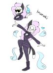 absurd_res anthro black_tie_(suit) bone boots bow_tie clothing domestic_cat enforcer felid feline felis female footwear ghost gloves handwear hi_res inunaki_(mnd0) magic magic_user mammal mask necromancer sega-htf shoes skull skull_mask solo spirit suit tuxedo_cat wisps