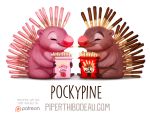  cryptid-creations duo food food_creature mammal pocky porcupine rodent 