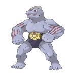  belt fangs full_body machoke muscular nostrils official_art open_mouth pokemon pokemon_(creature) pokemon_focus pokemon_frlg red_eyes simple_background solo standing sugimori_ken third-party_source white_background 