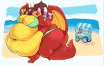  big_breasts big_butt bikini breasts butt clothing dragon female fruitsloops huge_breasts huge_butt hyper hyper_breasts hyper_butt hyper_tail male morbidly_obese obese overweight swimwear 