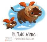  bison bovid bovine cloud cryptid-creations flying mammal sky wings 