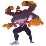  arms_up artist_request belt clenched_hands closed_mouth dynamax extra_arms full_body gigantamax gigantamax_machamp machamp muscular official_art pokemon pokemon_(creature) pokemon_focus pokemon_swsh red_clouds solo standing third-party_source transparent_background yellow_eyes 
