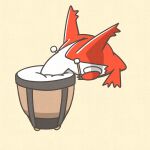  absurdres canvas_texture drum drumsticks hatoro_kuroyoshi highres holding holding_drumsticks instrument latias no_humans pokemon pokemon_(creature) timpani you&#039;re_doing_it_wrong 