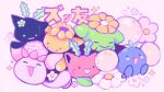  alternate_color animal_ears cat cat_ears commentary dandelion english_commentary evolutionary_line flower haneko_(hoppip) hoppip jumpluff neogeopet no_humans pokemon pokemon_(creature) pokemon_focus pokemon_gsc_(prototype) poponeko_(skiploom) prototype_design shiny_pokemon simple_background skiploom translation_request wataneko_(jumpluff) white_background white_flower 
