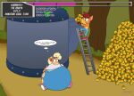 2024 activision anal anal_penetration anthro bandicoot belly belly_expansion big_belly blush bottomwear clothing coco_bandicoot counter crash_bandicoot crash_bandicoot_(series) donation_drive duo expansion female food forest fruit hi_res huge_belly hyper hyper_belly inflation jungle jungle_background ladder liquid_inflation machine male mammal marsupial ohdeeriemay penetration plant sitting sitting_on_ground thought_bubble torn_bottomwear torn_clothing tree weight_gain worried wumpa_fruit