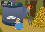2024 activision anal anal_penetration anthro bandicoot belly belly_expansion big_belly coco_bandicoot counter crash_bandicoot crash_bandicoot_(series) devious_grin donation_drive duo english_text expansion female food forest fruit hi_res huge_belly hyper hyper_belly inflated_belly inflation jungle jungle_background ladder liquid_inflation machine male mammal marsupial ohdeeriemay penetration plant sitting sitting_on_ground speech_bubble text tree wumpa_fruit