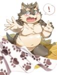  ! 1boy animal_ears bad_id bad_twitter_id blush brown_fur claws completely_nude convenient_censoring dog_boy dog_ears dog_nose dog_tail fang furry furry_male implied_nudity kneeling looking_to_the_side male_focus moritaka_(housamo) nikiciy nude open_mouth outstretched_hand paw_print scar scar_across_eyebrow scar_on_cheek scar_on_face scar_on_nose speech_bubble spoken_exclamation_mark tail tokyo_afterschool_summoners towel wide-eyed 