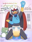 3:4 accipitrid accipitriform alphabet alphabet_chart anthro avealrykun avian back_wings beak bib bird black_eyes blue_and_white_diaper_fastener blue_and_white_fastener blue_bib blue_booties blue_cere blue_clothing blue_diaper_fastener blue_fastener blue_handwear blue_mittens blue_pacifier blue_tail blue_tail_feathers blue_tail_tip blush blush_stickers bodily_fluids booties braviary bulging_diaper cabinet caretaker caretaking cere_(anatomy) clean_diaper cloth_diaper clothed clothing detailed_background dialogue diaper diaper_bulge diaper_fastener diaper_fetish diaper_use digital_drawing_(artwork) digital_media_(artwork) dipstick_tail eagle exclamation_point fan_character fan_tail fastener feather_hair feathered_crest feathered_wings feathers feces front_view furgonomic_pacifier furgonomics generation_5_pokemon genital_fluids glistening glistening_eyes grey_arms grey_body grey_cord grey_face grey_feathers grey_legs grey_wings handwear head_crest hi_res hungry interrobang kneeling male markings mittens multicolored_body multicolored_tail multicolored_tail_feathers nado_soarian navel nintendo offscreen_character open_beak open_cabinet open_mouth pacifier pacifier_clip pacifier_cord pastel_background pastel_theme pink_background playpen plushie pointy_speech_bubble pokemon pokemon_(species) pokemorph pseudo_hair purple_background purple_floor question_mark rainbow_colors raised_arm reaching reaching_towards_another red_arms red_back red_body red_feathered_crest red_feathers red_wings scuted_arms scuted_legs scutes simple_background soiled soiled_diaper solo speech_bubble substitute_doll swollen_diaper tail tail_feathers tail_markings talking_to_another tan_cloth_diaper tan_feather_hair tongue unclean_diaper urine used_diaper wall_(structure) wearing_diaper wet_diaper white_diaper_fastener white_fastener white_feathered_crest wings yelling yellow_arms yellow_beak yellow_legs yellow_tail yellow_tail_feathers
