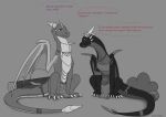 2024 accessory activision all_fours ambassador apollyondragon clothed clothing cynder dialogue digital_drawing_(artwork) digital_media_(artwork) dragon duo english_text european_mythology feathers female feral flower_on_head horn jewelry log male monochrome multi_horn mythological_creature mythological_scalie mythology necklace plant scalie shrub signature spyro spyro_the_dragon tail text western_dragon wings wood