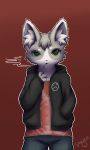  absurd_res anthro clothed clothing digital_media_(artwork) felid feline fur hi_res kemono looking_at_viewer male mammal sadleen simple_background solo 