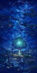 absurdres au_ito cloud commentary_request fantasy glowing_plants highres nature night night_sky no_humans original plant_roots scenery sky star_(sky) starry_sky tree 
