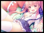  asa_no_ha breasts nipples no_bra open_shirt pantsu seifuku thighhighs 