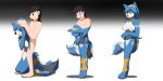 2017 2:1 absurd_res accessories_only anthro areola biped black_hair black_nose blue_body blue_ears blue_fur blue_hair blue_tail bottomless breasts brown_eyes canid canine clothed clothing colored costume countershade_face countershade_fur countershade_neck countershade_torso countershading female female_anthro fox fur fursuit gender_transformation genitals green_eyes hair hi_res human human_to_anthro jewelry john_(swack16) krystal_(star_fox) male male_human mammal markings mtf_transformation multicolored_body necklace nintendo nipples nude open_mouth simple_background smile solo species_transformation standing star_fox tail teeth topless transformation vulva white_body white_fur white_markings wolferion