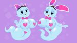 2024 4_fingers bedroom_eyes big_breasts black_eyes blue_blush blue_body blue_breasts blue_eyelids blush blush_lines bodily_fluids boo_(mario) breasts bunny_ears_headband camel_toe cat_ear_headband cute_fangs digital_drawing_(artwork) digital_media_(artwork) duo eyelashes fake_cat_ears fake_ears fake_rabbit_ears fangs female female_humanoid fingers ghost ghost_tail glistening glistening_breasts glistening_eyelids glistening_shoulders glistening_thighs hand_on_own_breast heart_pasties humanoid lahla_(mario) lineless looking_at_viewer mario_bros narrowed_eyes navel nintendo not_furry pangotime paper_mario paper_mario:_the_thousand_year_door pasties peeka_(mario) pink_pasties purple_background red_tongue seductive shirt_cuffs simple_background spirit sweat sweaty_breasts sweaty_face teeth thick_thighs tongue tongue_out white_shirt_cuffs wide_hipped_female wide_hipped_humanoid wide_hips