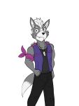  anthro canid canine canis clothed clothing dog_tags fully_clothed fuze hi_res male mammal nintendo portrait shirt simple_background solo star_fox tank_top three-quarter_portrait topwear video_games white_background wolf wolf_o&#039;donnell 